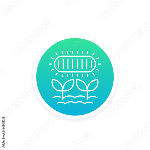 phytolamp, grow light line icon, vector