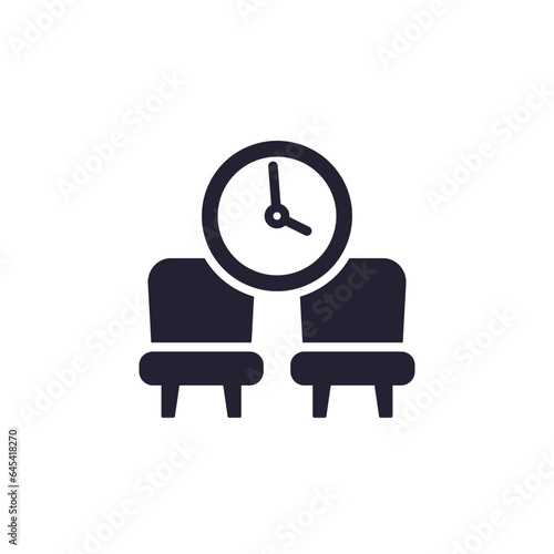 Waiting room icon, pictogram on white