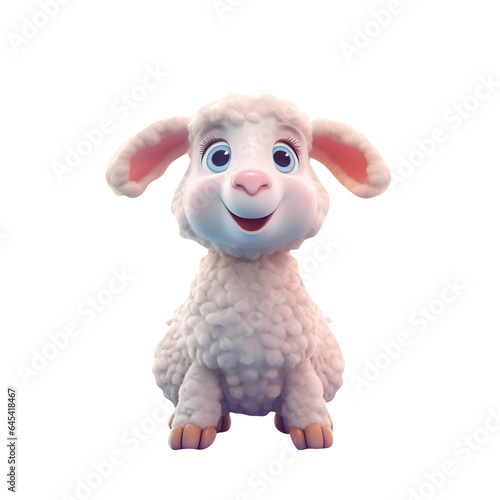 Beautiful Baby sheep isolated on transparent background