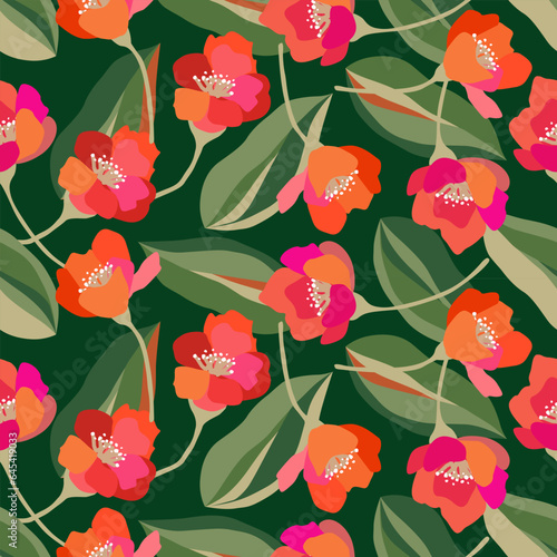 Exotic Hand drawn flowers, seamless patterns with floral for fabric, textiles, clothing, wrapping paper, cover, banner, wall art, backgrounds. vector illustration.