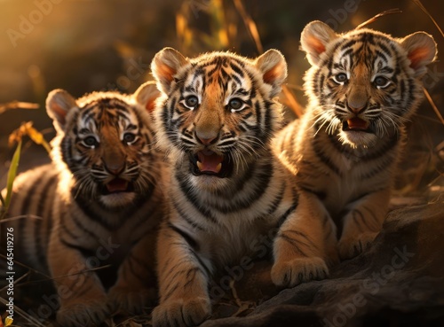 A group of tiger cubs © cherezoff