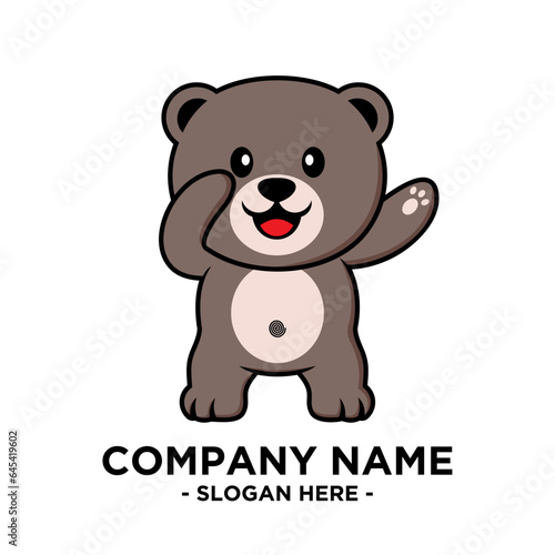 Bear Flat Mascot Logo Vector Illustrator 1