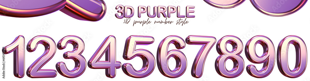 Obraz premium 3D cute glossy blue number