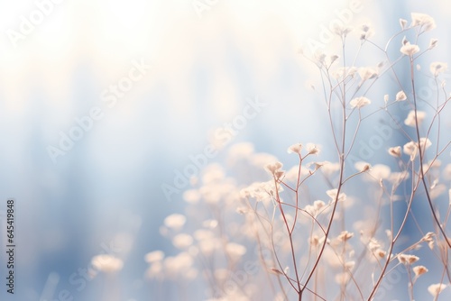 Soft Winter Wonderland Landscape in Soft Focus, with a Blurred Background and Dreamy Atmospheric Qualities with Ample Copy Space 
