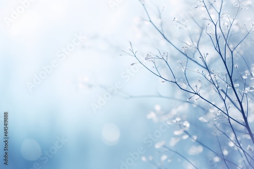 Soft Winter Wonderland Landscape in Soft Focus  with a Blurred Background and Dreamy Atmospheric Qualities with Ample Copy Space 
