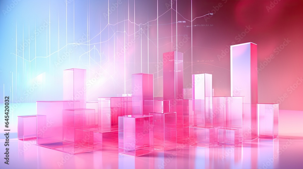  a group of pink cubes sitting on top of a table.  generative ai