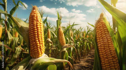Ripened corn in the field
