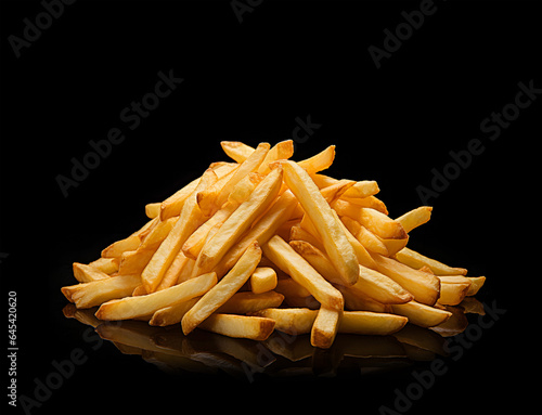 French Fries On A White Plate Isolated On White Background