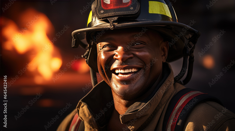 Firefighter portrait on duty. Firefighter portrait on duty.