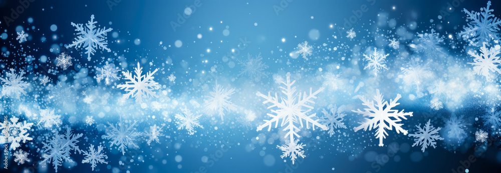 Winter background with snowflakes and bokeh. banner Winter background with snowflakes and bokeh. banner