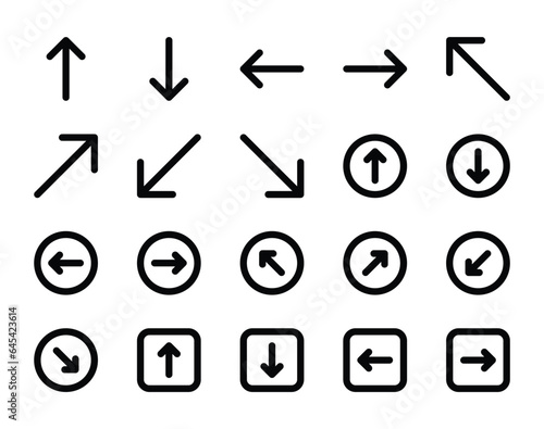 Bold line icons set for Arrow.