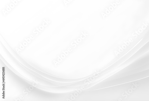 White Minimal Smooth bend and soft gradient curve design white color background with very soft geometric. white color background elegant simplicity. The lines are sparse. AI Generative, illustration © Nitiphonphat