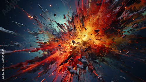 time bigbang collide destroy galaxy attack, with generative ai photo
