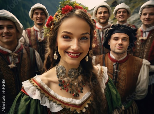 A group of Czechs in national dress