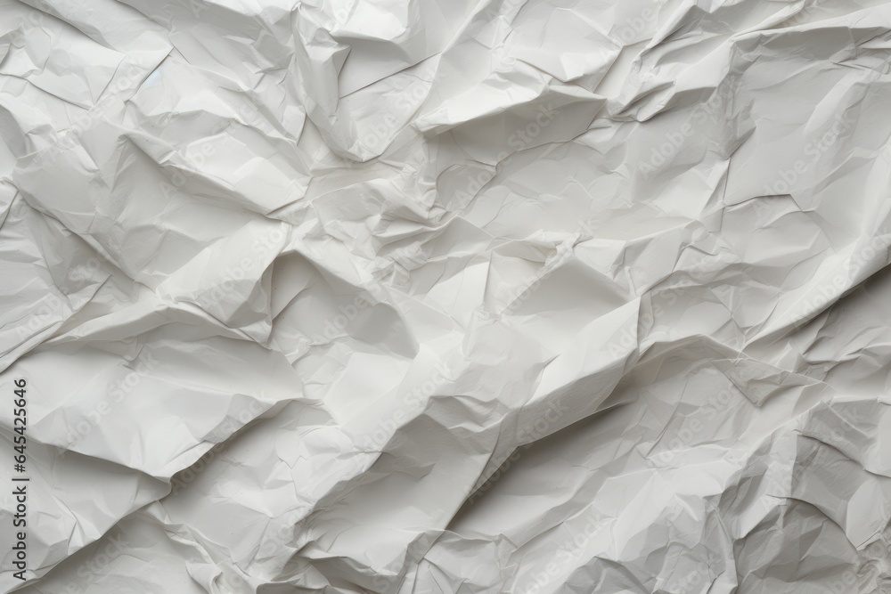 Fototapeta premium A textured white crumpled paper up close