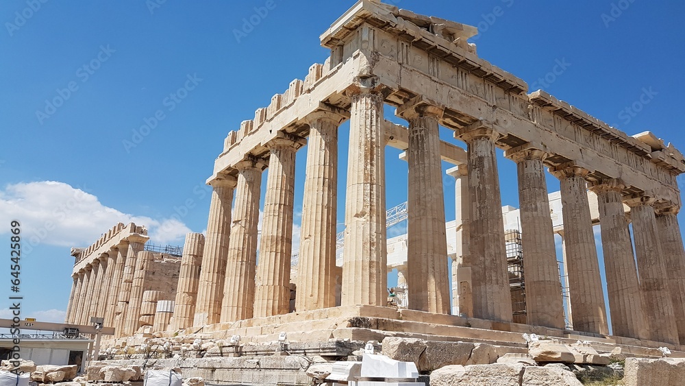The ruins of ancient Acropolis from the Greek city of Athens