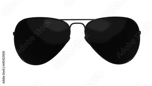 Canvas Print Black aviator sunglasses isolated on white and transparent background