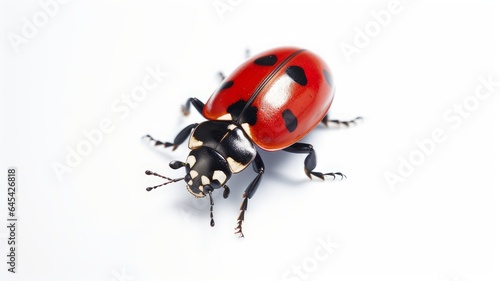 Ladybug on a white background. View from above.  © ALA