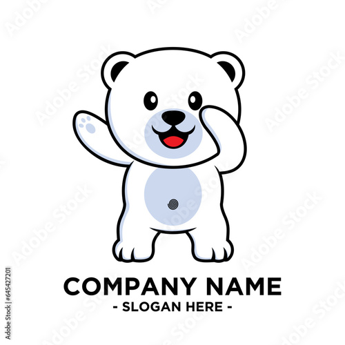 Bear Flat Mascot Logo Vector Illustrator 8