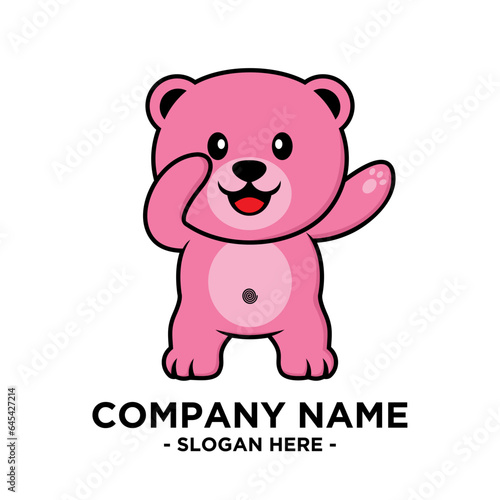 Bear Flat Mascot Logo Vector Illustrator 2