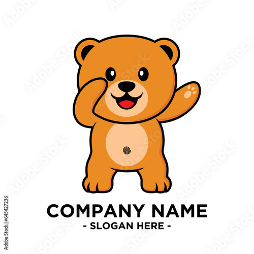 Bear Flat Mascot Logo Vector Illustrator 4