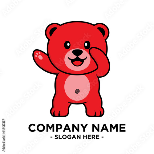 Bear Flat Mascot Logo Vector Illustrator 7