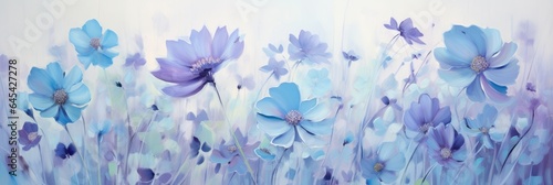 Blue flowers on a white background © pham