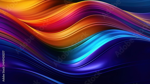 Abstract multicolor holographic coloured sweeping fluid background. Generative ai