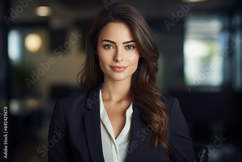 Generative AI picture portrait of amazing gorgeous office worker young woman