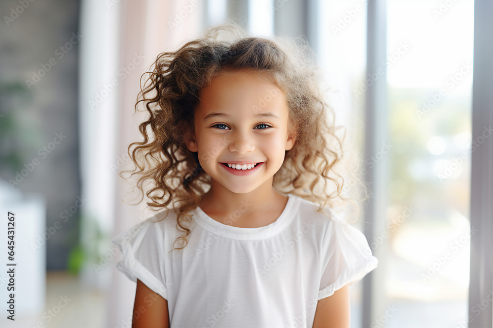 Generative AI photo of charming happy girl white toothy smile concept of healthy teeth Generative AI photo of charming happy girl white toothy smile concept of healthy teeth