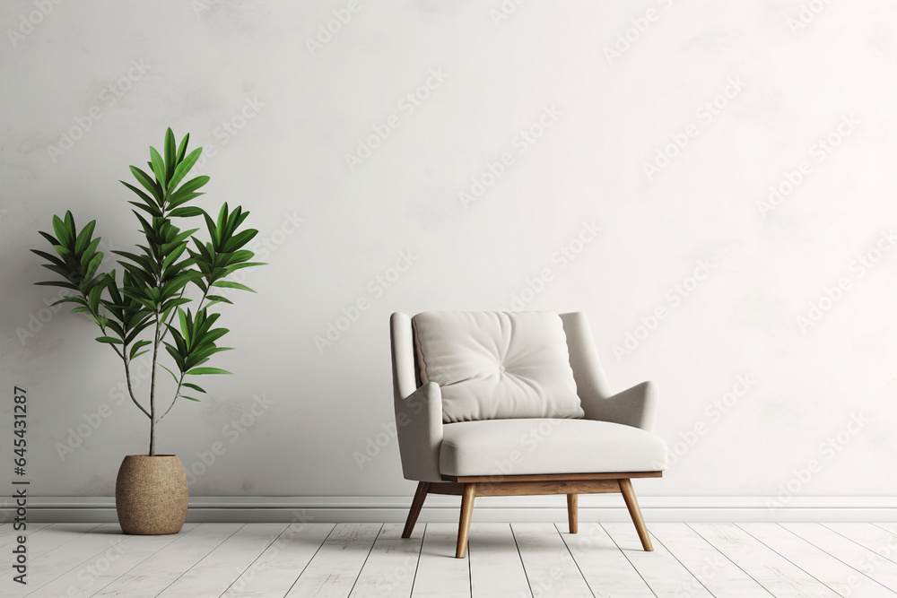 Generative ai collage of stylish armchair in modern contemporary living room design Generative ai collage of stylish armchair in modern contemporary living room design
