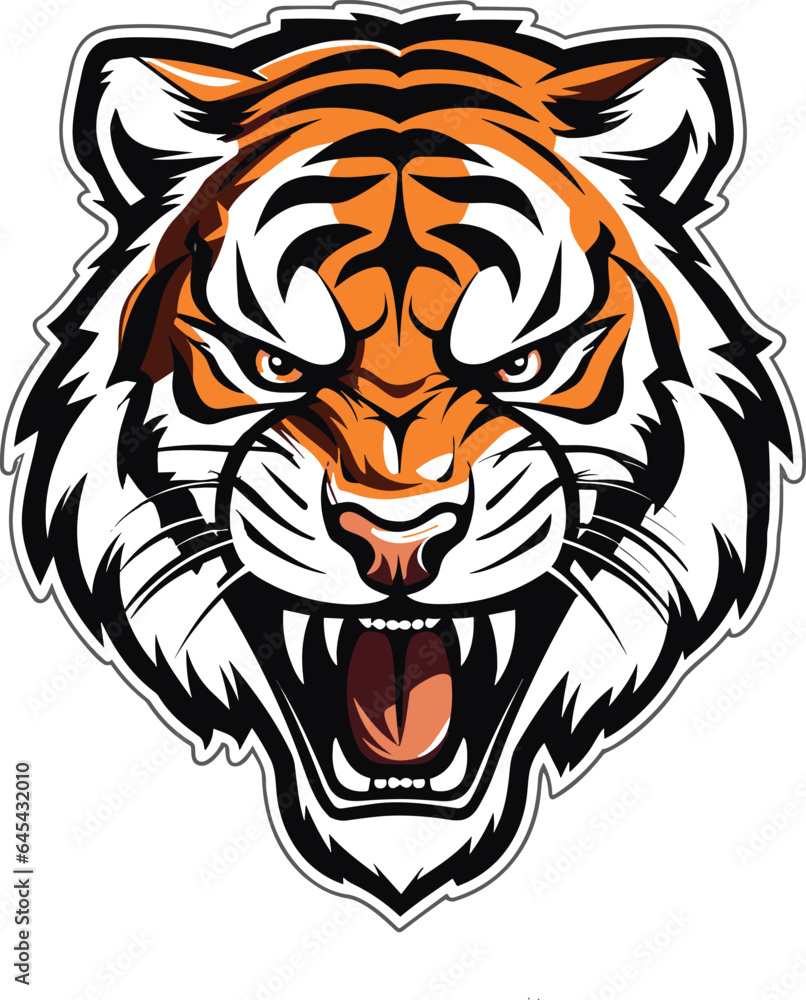Tiger mascot logo sport with white background Tiger mascot logo sport with white background