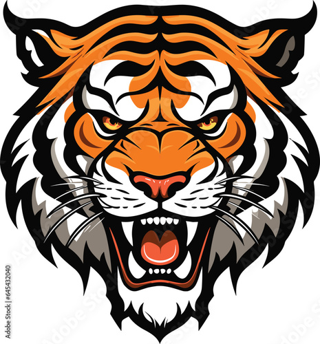 Tiger mascot logo sport with white background