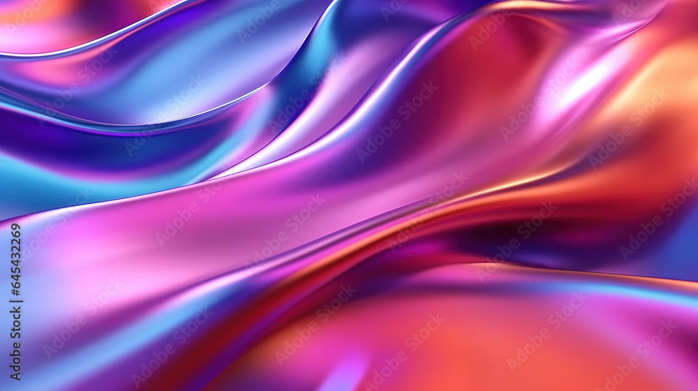 Abstract 3d render, holographic, glossy, reflective metallic, fuid organic. Generative AI Abstract 3d render, holographic, glossy, reflective metallic, fuid organic. Generative AI