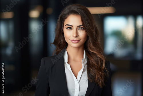 Generative AI picture portrait of amazing gorgeous office worker young woman