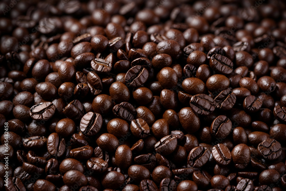 Dark roasted coffee beans background Dark roasted coffee beans background