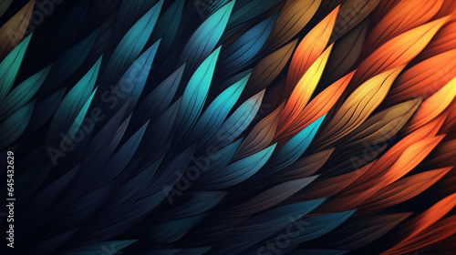 background from blue to yellow looks like feathers or leaves in one direction, generated by AI