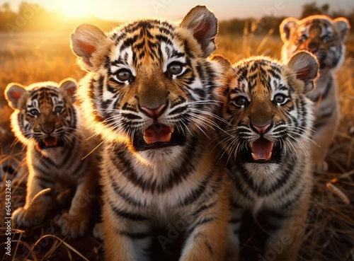 A group of tiger cubs