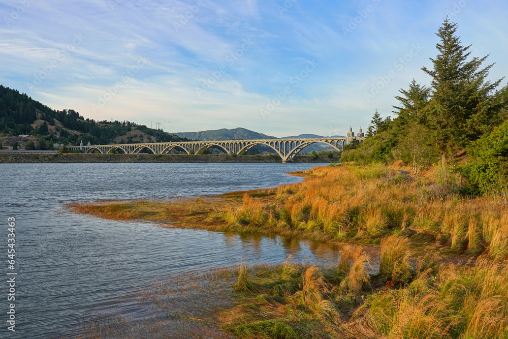 Obraz premium Patterson Bridge spanning the Rogue River in Oregon
