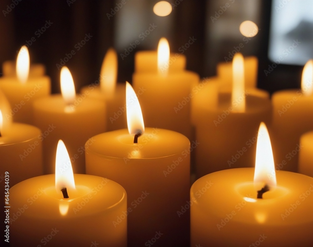 Ambient Glow of Battery Operated LED Candles for a Cozy Atmosphere. AI Generated. Ambient Glow of Battery Operated LED Candles for a Cozy Atmosphere. AI Generated.