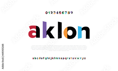 AKLON Modern Sport  Font. Typeface urban style fonts for technology, digital, movie, logo design. Alphabet Collections