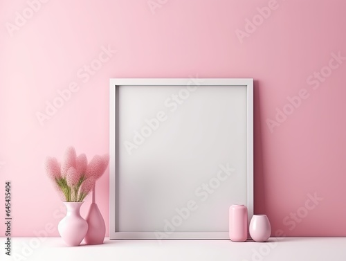 vertical frame mockup in boho style for print, photo, artwork