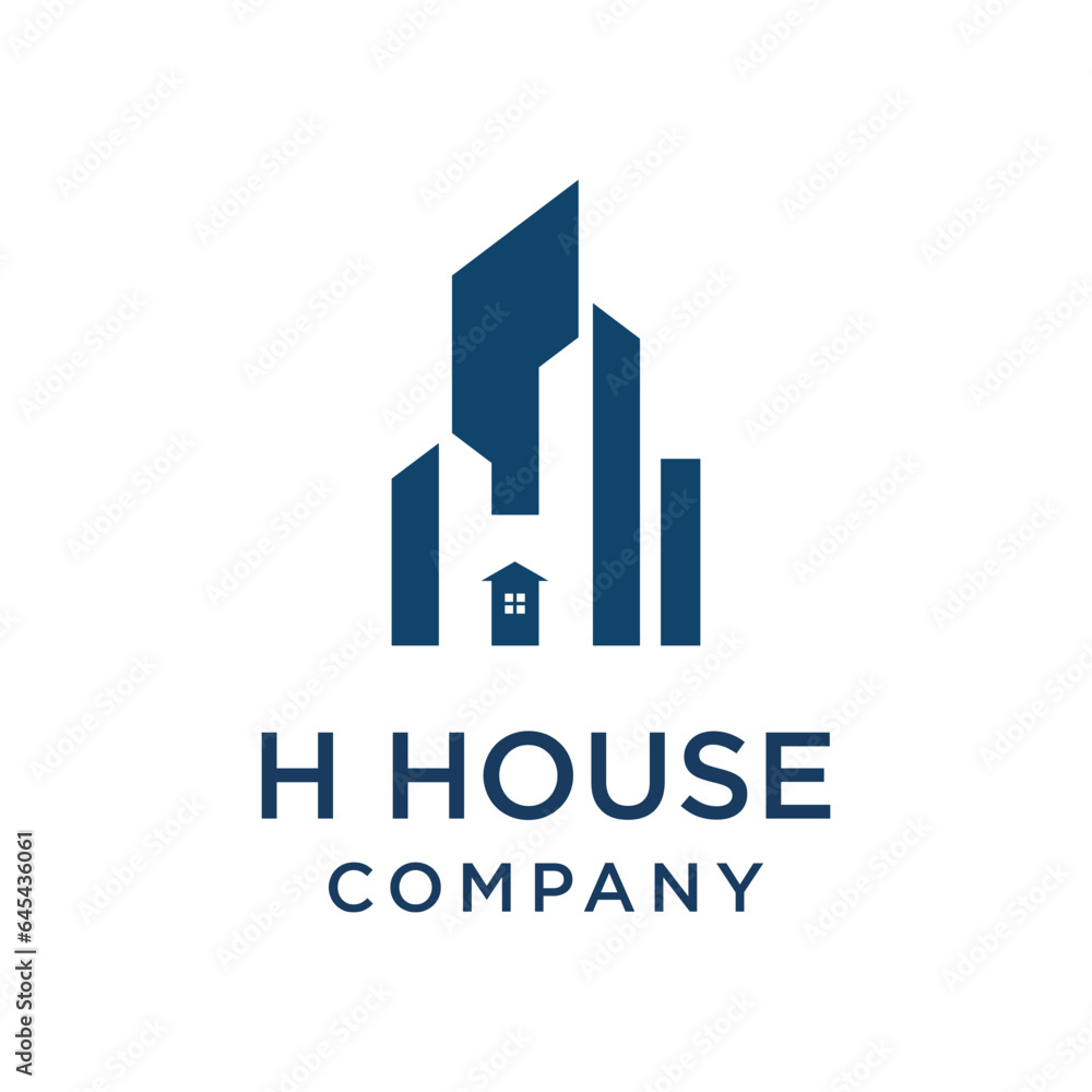 Home initial H monogram letter logo design, Home Logo Template, real estate logo design vector.