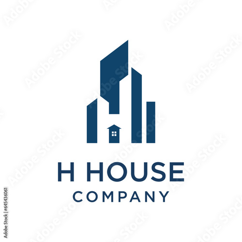 Home initial H monogram letter logo design, Home Logo Template, real estate logo design vector.