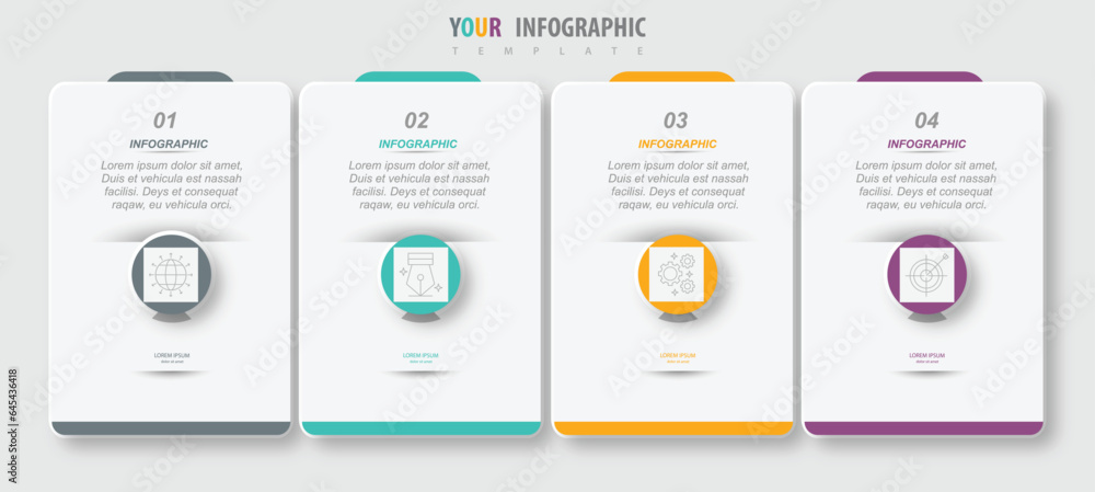 Modern abstract infographics with four steps or processes elements. business concept. illustration. Modern abstract infographics with four steps or processes elements. business concept. illustration.