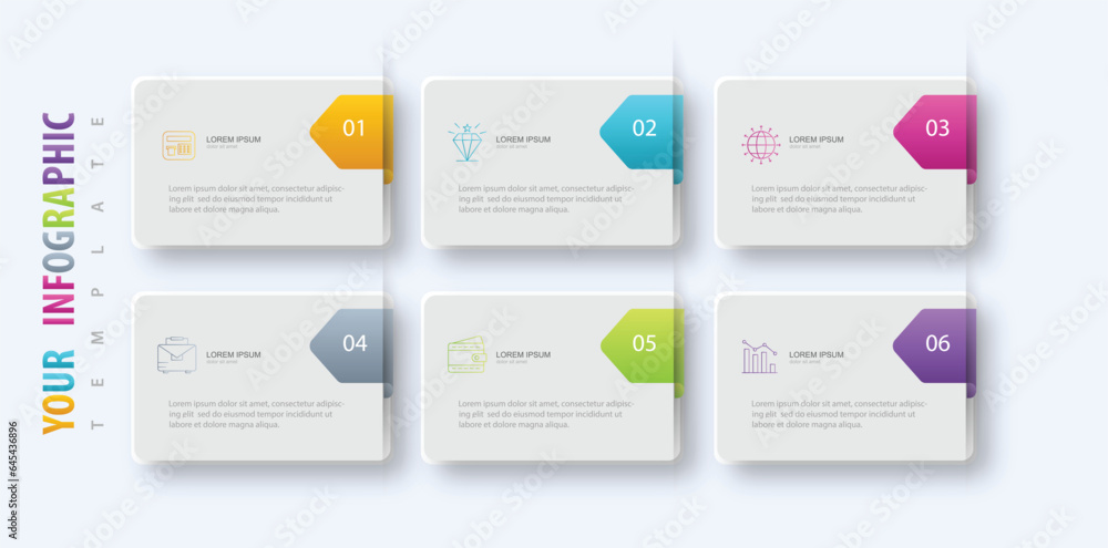 Modern abstract infographics with 6 steps or processes elements. business concept. illustration. Modern abstract infographics with 6 steps or processes elements. business concept. illustration.