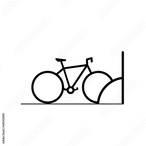 Parking for bicycles. Icon of a parking place for bicycles on the street. EPS10