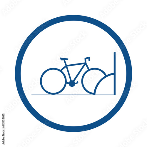 Parking for bicycles. Icon of a parking place for bicycles on the street. EPS10