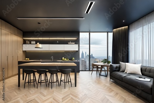  Modern interior design in apartments often focuses on creating a sleek, functional, and aesthetically pleasing space. In the kitchen, a central hub of any home, this design approach is especially imp