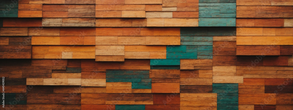 Abstract Aged Wood Architecture Texture: Colorful Block Stacks on the Wall, Ideal Background for Art and Design Projects. Abstract Aged Wood Architecture Texture: Colorful Block Stacks on the Wall, Ideal Background for Art and Design Projects.